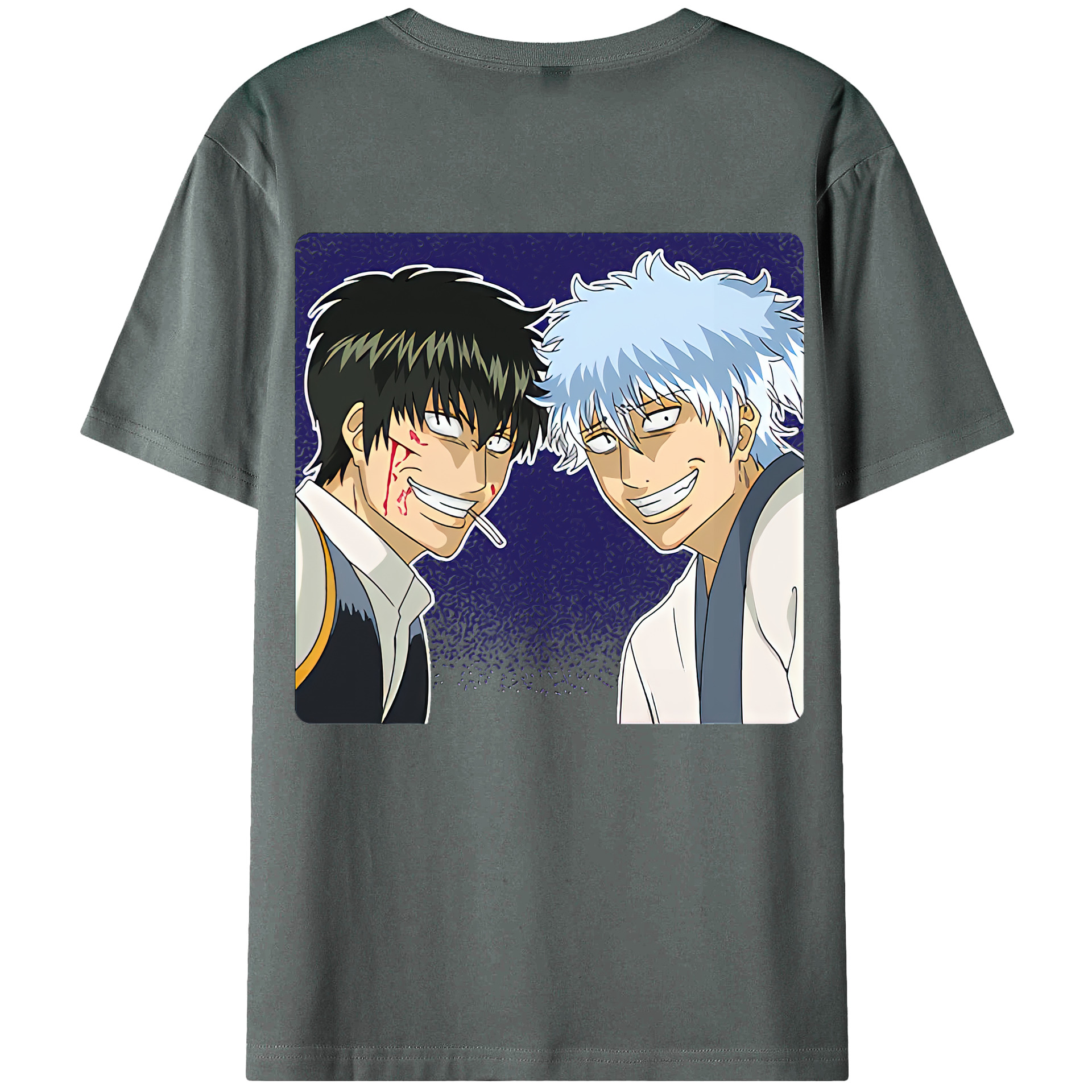 （画像用） ぎんたま 坂田銀時（さかたぎんとき） 神楽 志村新八（しむら しんぱち） GINTAMA Sakata Gintoki Kagura Shimura Shinpachi 綿100％ メンズ半袖Tシャツ（バックプリント） 通気性